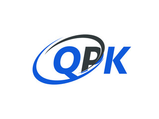QPK letter creative modern elegant swoosh logo design