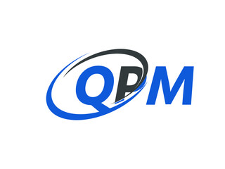QPM letter creative modern elegant swoosh logo design