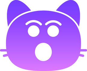 cat amazed Glyph Gradient