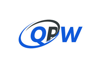 QPW letter creative modern elegant swoosh logo design