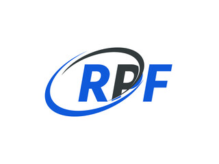 RPF letter creative modern elegant swoosh logo design