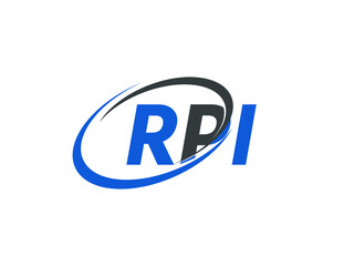 RPI letter creative modern elegant swoosh logo design