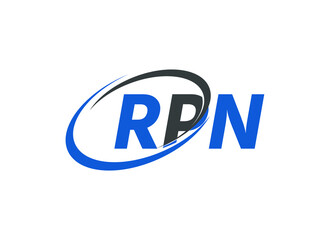 RPN letter creative modern elegant swoosh logo design