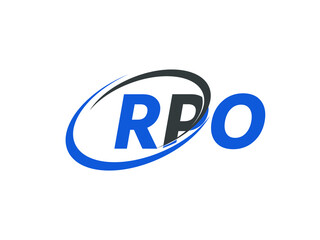RPO letter creative modern elegant swoosh logo design