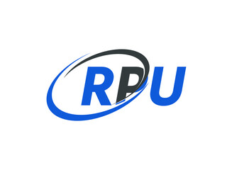 RPU letter creative modern elegant swoosh logo design