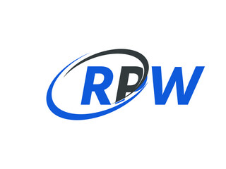 RPW letter creative modern elegant swoosh logo design