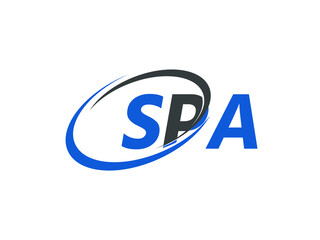 SPA letter creative modern elegant swoosh logo design