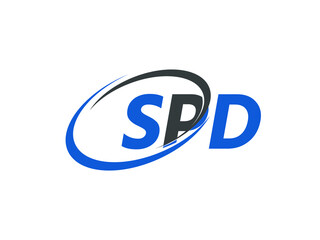 SPD letter creative modern elegant swoosh logo design