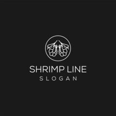 shrimp continuous line art drawing style. Minimalist black shrimp seafood outline. 