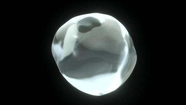 
Close up of a water drop. 3d Animation of a liquid reflective drop of water in slow motion. 4k Seamlessly looping background.
