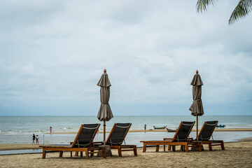 Canvas bed welcomes seaside tourists.