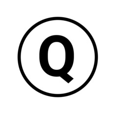 Letter Q rounded with circle 