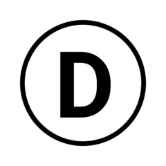 Letter d rounded with circle 