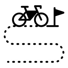 Racing Track Concept, Biker Path Vector Glyph Icon Design,Cycling Sport Symbol, Bicycling Sign, Biking Equipment Stock Illustration