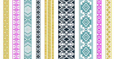 Embroidery lace edging. Awesome textile wedding borders medieval laces fabric tapes vector design, retro cloth silhouette ribbons, vintage cotton medieval embroidery vector strips isolated.