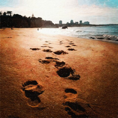 Trendy beautiful travel landscape, bright colors of power of nature. Touristic famous location. Oil painted wall art print in large size, creative drawing design. Contemporary pictorial artwork