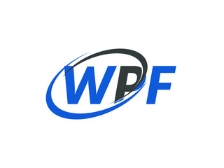 WPF letter creative modern elegant swoosh logo design