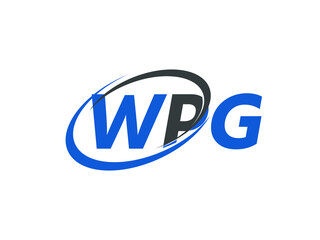 WPG letter creative modern elegant swoosh logo design