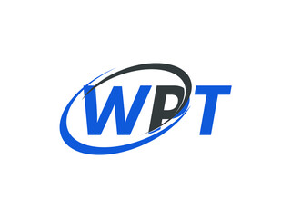 WPT letter creative modern elegant swoosh logo design