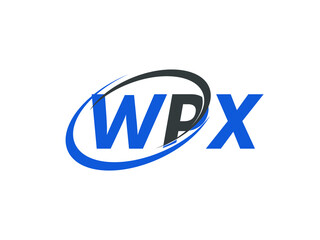 WPX letter creative modern elegant swoosh logo design