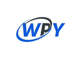 WPY letter creative modern elegant swoosh logo design