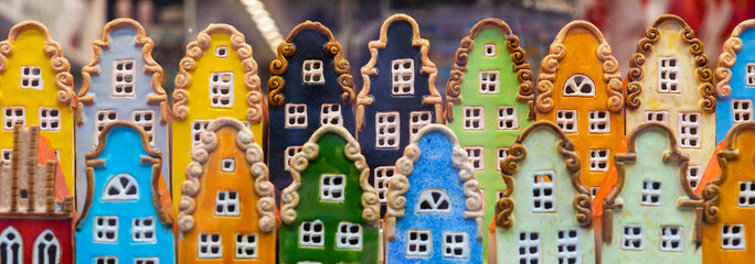 Gingerbread in colorful glaze. Souvenir sweets of Gdansk	 - obrazy, fototapety, plakaty