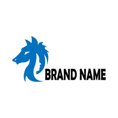 Beauty business concept logo, horse head icon, vector illustration