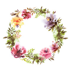 Spring floral design in watercolor style