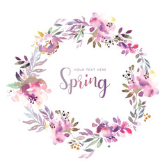 Spring floral design in watercolor style