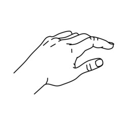 Human hand. Vector illustration. Line art.