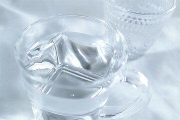 白背景　コップに入った水