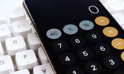 Calculator app on smartphone screen
