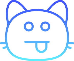 cat tongue out I Line Gradient