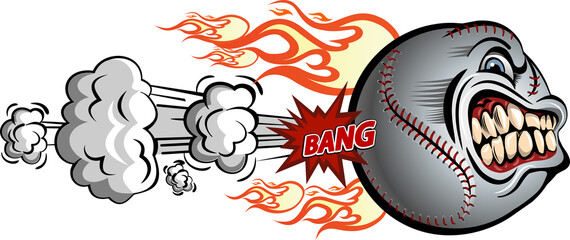 Angry flaming screaming baseball © omnipotent