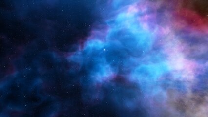 Obraz na płótnie Canvas Science fiction illustrarion, deep space nebula, colorful space background with stars 3d render 