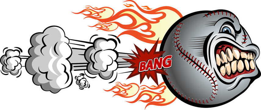 Angry Flaming Screaming Baseball