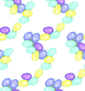 Vector seamless pattern with easter eggs