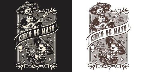 National Mexican holiday vintage label