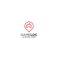 Game location line art logo design template 