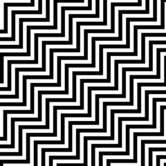 Seamless zigzag pattern. Abstract black and white geometric background. Trendy flat illustration for magazine, poster, card, web pages, print, sticker, logo, app, banner, web design. Vector EPS 10