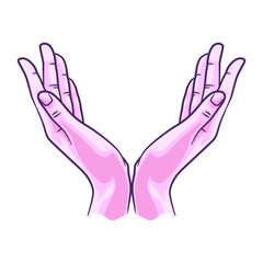 Praying hands illustration vector drawing