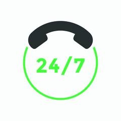 customer support icon. 24 hours call center icon vector
