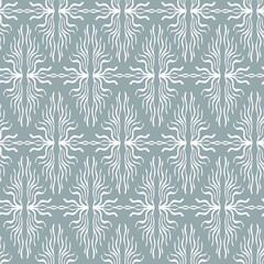 Hand drawn geometric seamless modern abstract pastel blue pattern. Cute sea waves design vector line for paper, bathroom, fabric.