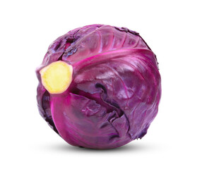 Red cabbage on white background.