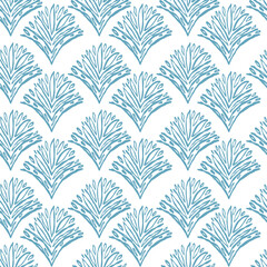 Hand drawn blue geometric seamless modern abstract pastel white pattern. Cute summer sea design vector line for paper, fabric, bathroom, book.