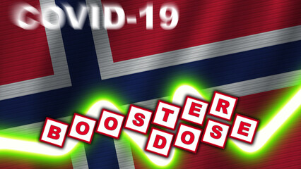 Norway Flag and Covid-19 Booster Dose Title – 3D Illustration