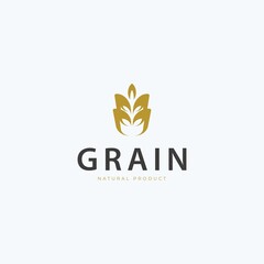 Wheat / grain icon logo vector design. Simple logo for farm, pastry, bakery or food product.