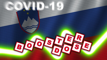 Slovenia Flag and Covid-19 Booster Dose Title – 3D Illustration