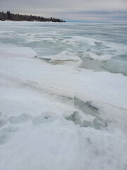 Frazzled ice shards on Lake Winnipeg Manitoba, Canada