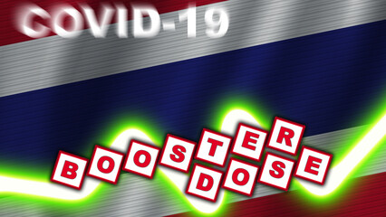 Thailand Flag and Covid-19 Booster Dose Title – 3D Illustration